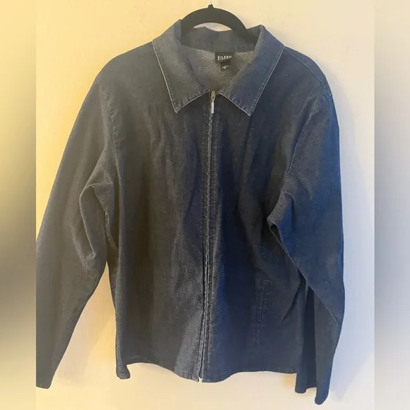 Eileen Fisher Blue Denim Jacket - Picture 1 of 4
